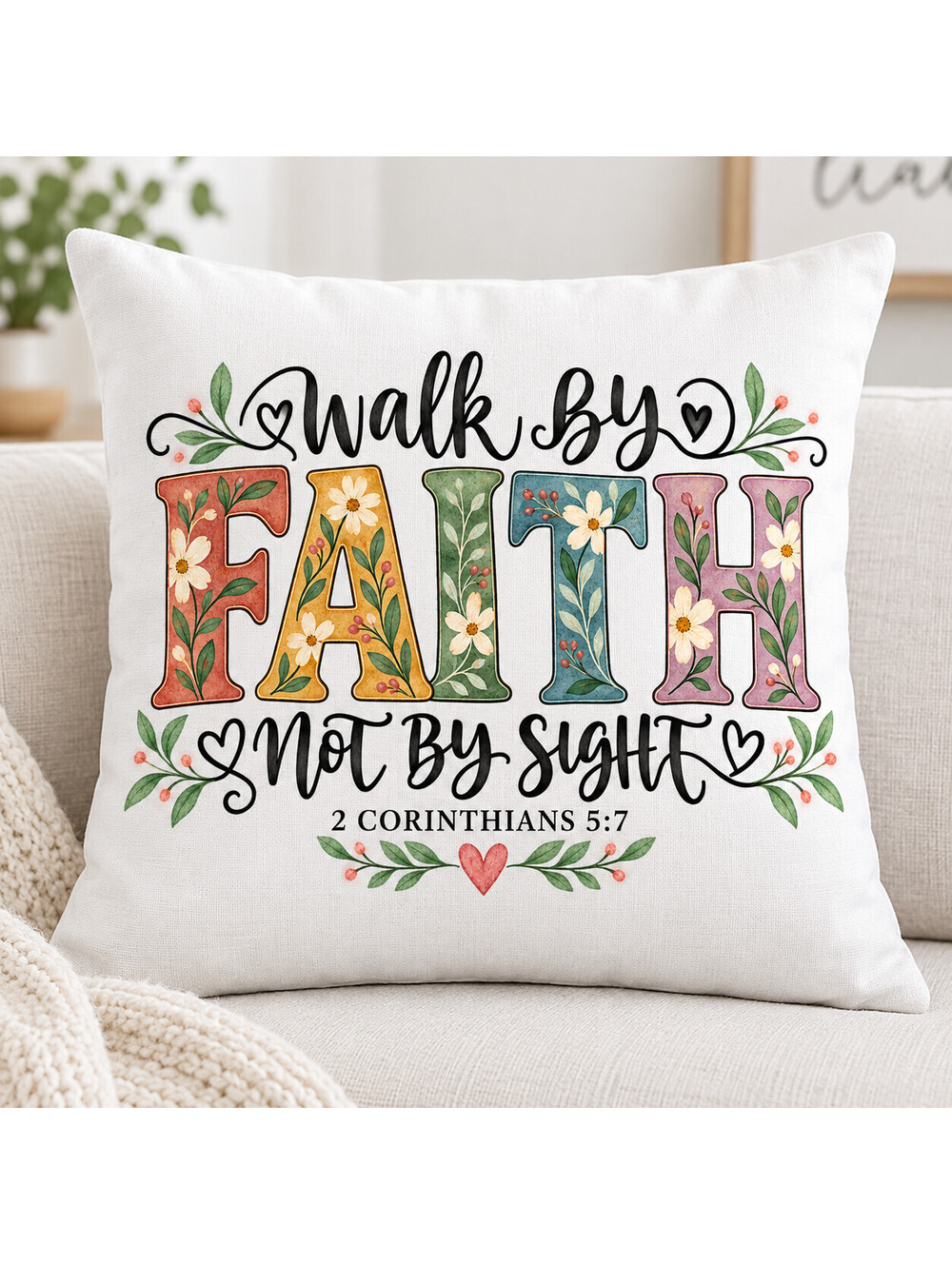 Walk by Faith Christian DTF Transfer 10 Inch Ready to Press Pack of 4